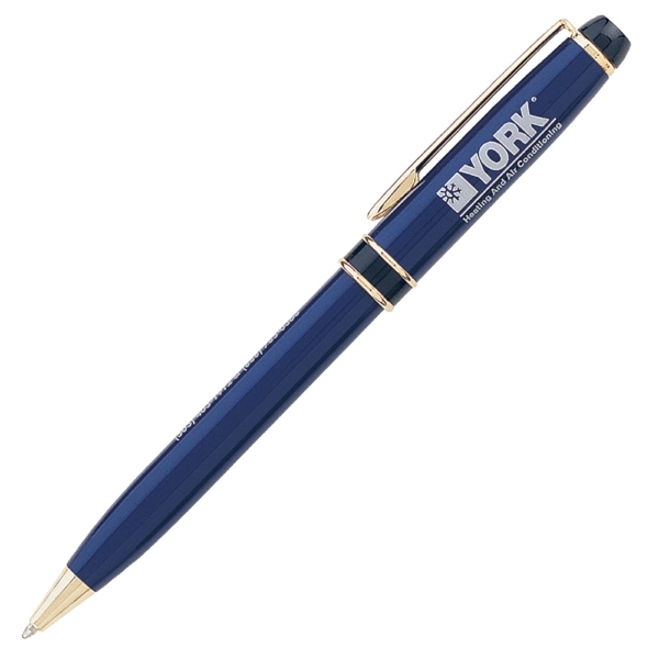 Aluminum, glisten blue ballpoint pen with twist action.... from ASI 79535 Primetime / Primetime