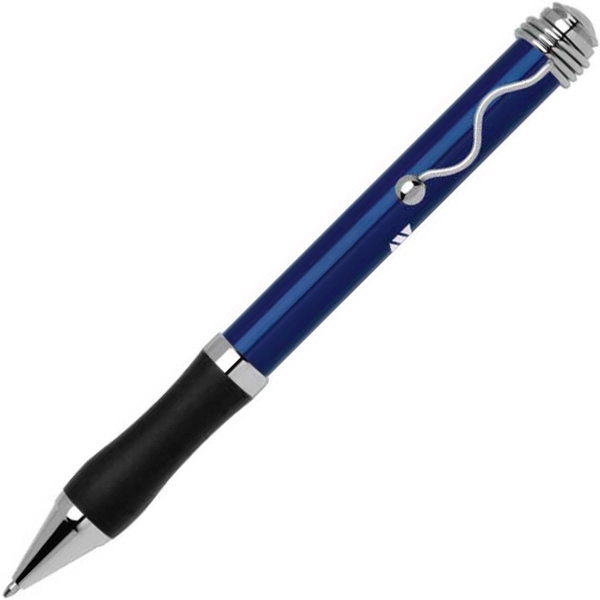 Aluminum twist-action pen with a bold color barrel, comfort rubber grip,... from ASI 68190 Lungsal / Lungsal