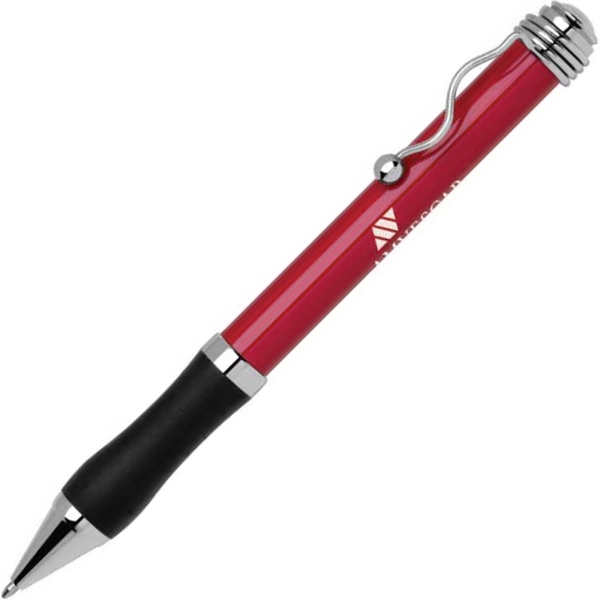 Aluminum twist-action pen with a bold color barrel, comfort rubber grip,... from ASI 68190 Lungsal / Lungsal