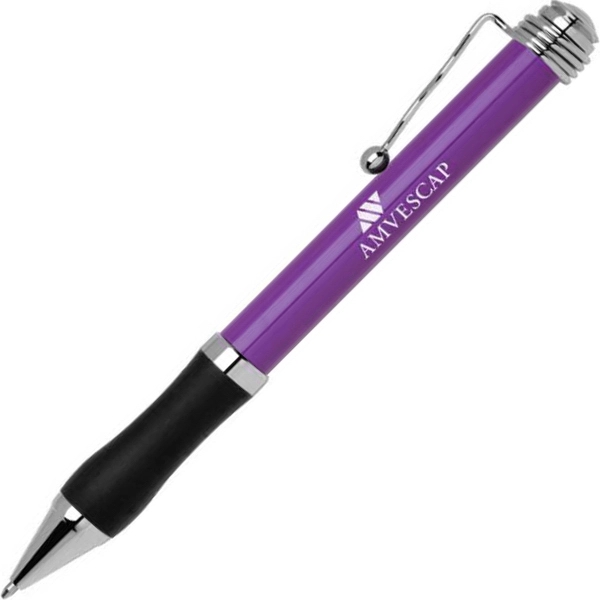 Aluminum twist-action pen with a bold color barrel, comfort rubber grip,... from ASI 68190 Lungsal / Lungsal