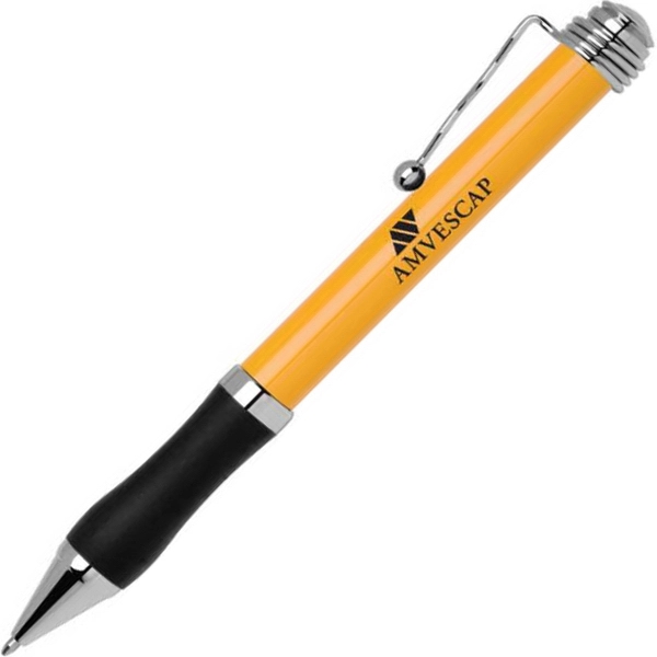 Aluminum twist-action pen with a bold color barrel, comfort rubber grip,... from ASI 68190 Lungsal / Lungsal