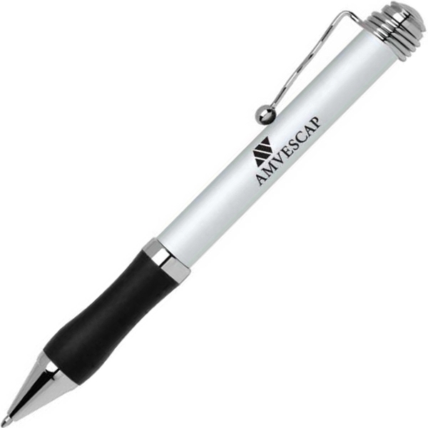 Aluminum twist-action pen with a bold color barrel, comfort rubber grip,... from ASI 68190 Lungsal / Lungsal