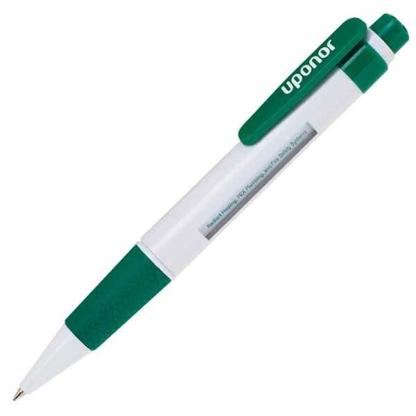 Click action retractable window message pen with white body and red... from ASI 79535 Primetime / Primetime