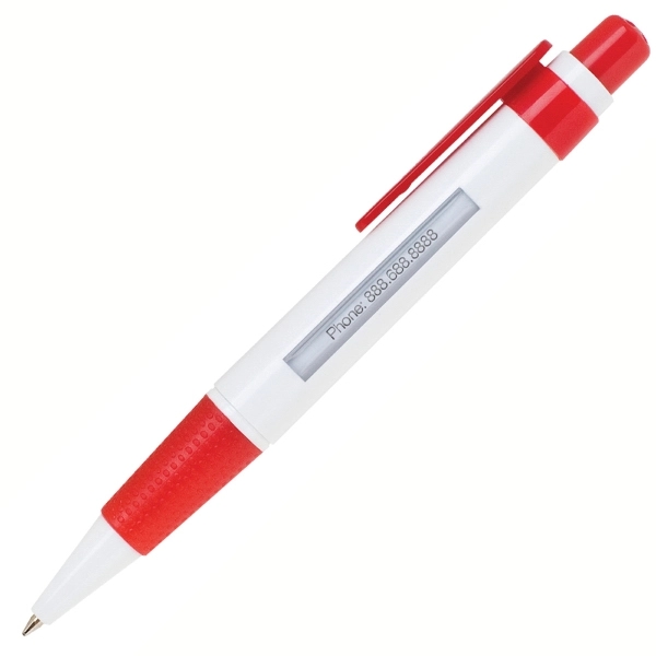 Click action retractable window message pen with white body and red... from ASI 79535 Primetime / Primetime