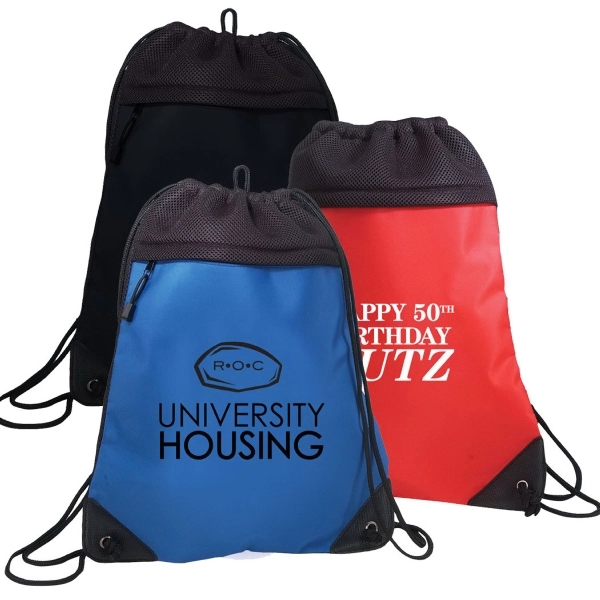 Drawstring backpack with two tone mesh.... from ASI 31517 Admart Products / Admart Line