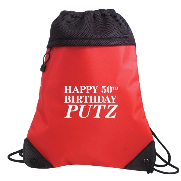 Drawstring backpack with two tone mesh.... from ASI 31517 Admart Products / Admart Line