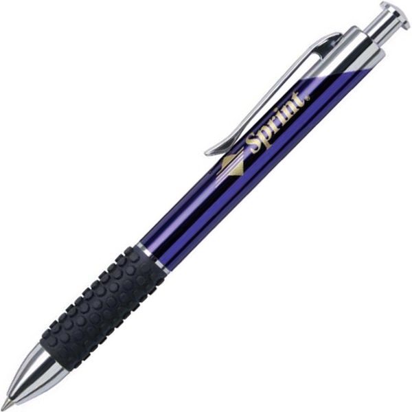 Metal click-action ballpoint pen with a lacquer/gunmetal or satin chrome finish,... from ASI 68190 Lungsal / Lungsal