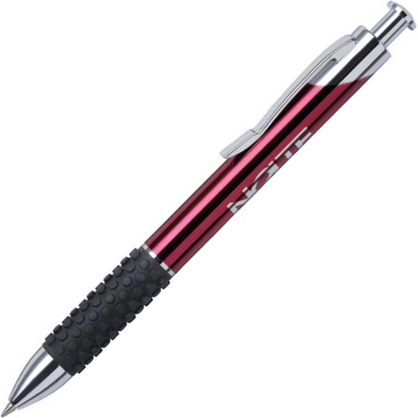 Metal click-action ballpoint pen with a lacquer/gunmetal or satin chrome finish,... from ASI 68190 Lungsal / Lungsal