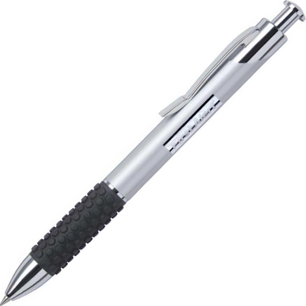 Metal click-action ballpoint pen with a lacquer/gunmetal or satin chrome finish,... from ASI 68190 Lungsal / Lungsal
