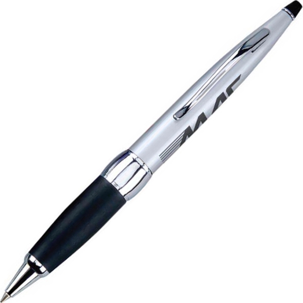 Metal twist-action pen with a metallic colored barrel, soft rubber grip,... from ASI 68190 Lungsal / Lungsal
