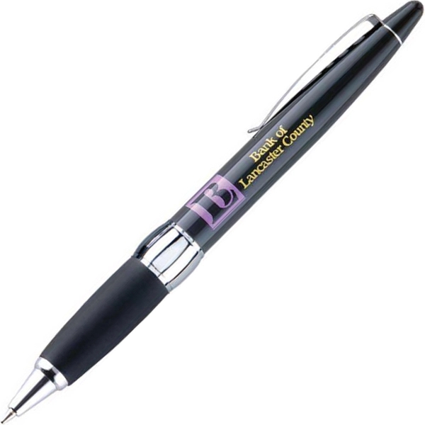 Metal twist-action pen with a metallic colored barrel, soft rubber grip,... from ASI 68190 Lungsal / Lungsal