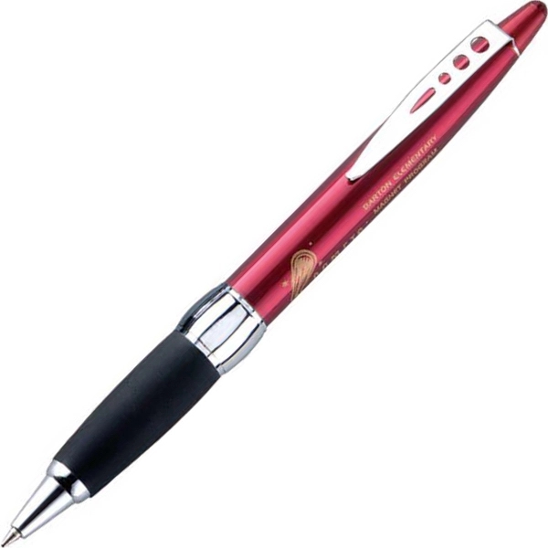 Metal twist-action pen with a metallic colored barrel, soft rubber grip,... from ASI 68190 Lungsal / Lungsal