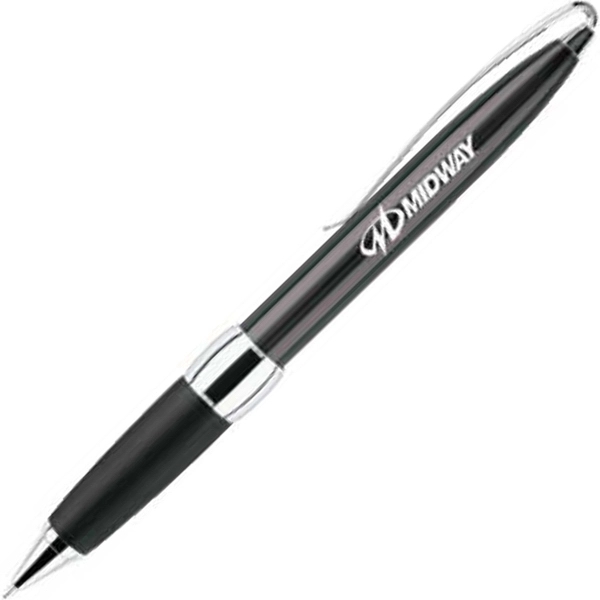 Metal twist-action pen with a cool metallic color, ultra-soft rubber grip,... from ASI 68190 Lungsal / Lungsal