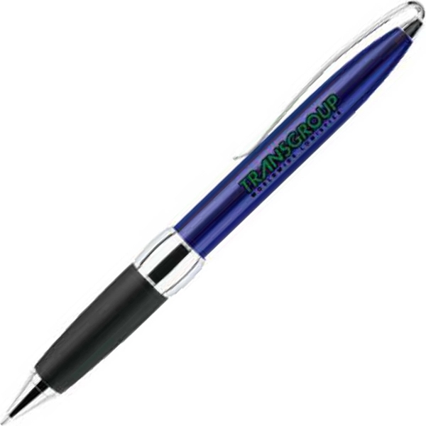 Metal twist-action pen with a cool metallic color, ultra-soft rubber grip,... from ASI 68190 Lungsal / Lungsal
