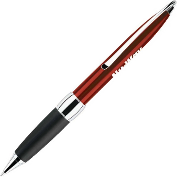 Metal twist-action pen with a cool metallic color, ultra-soft rubber grip,... from ASI 68190 Lungsal / Lungsal