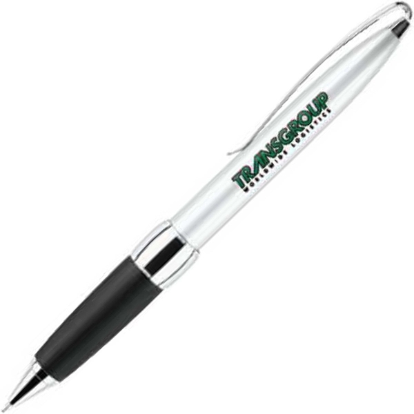 Metal twist-action pen with a cool metallic color, ultra-soft rubber grip,... from ASI 68190 Lungsal / Lungsal