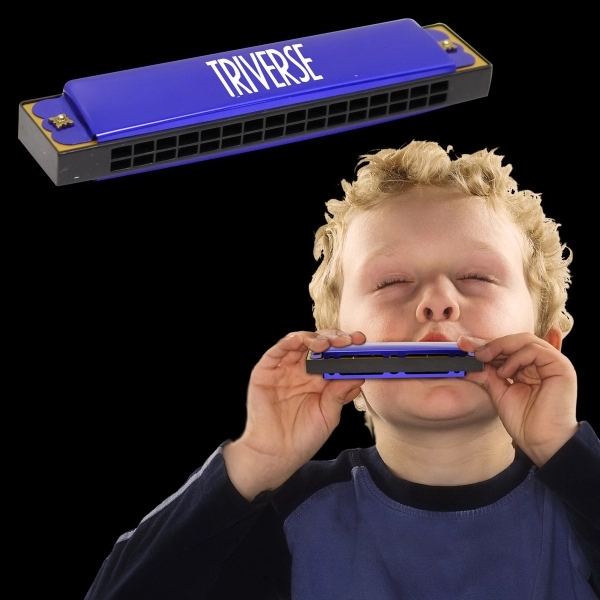 Blue harmonica made of metal.... from ASI 42016 Brighter Promotions Inc / Chemical Light™ Liquid Light
