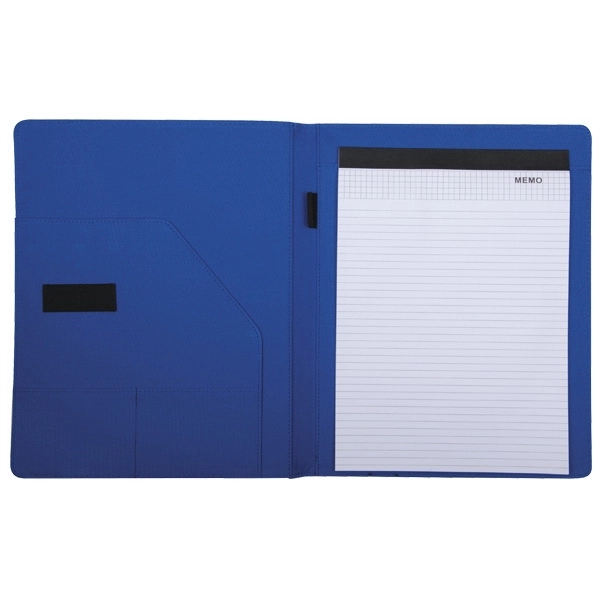 Microfiber polyester and PU portfolio with notepad (20 pages). Elastic closure... from ASI 42920 Busrel Inc