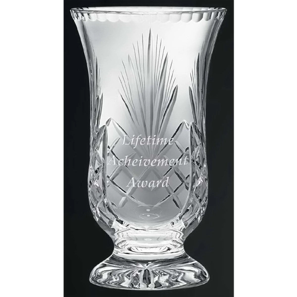 Lead crystal vase award with short pedestal.... from ASI 65153 Kirk & Matz LTD / Swatkins