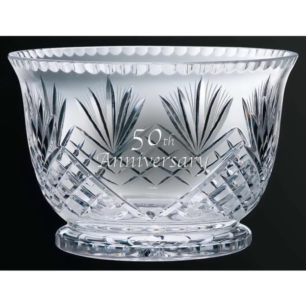 Large, hand cut 24% lead crystal bowl award with wheat design.... from ASI 65153 Kirk & Matz LTD / Swatkins