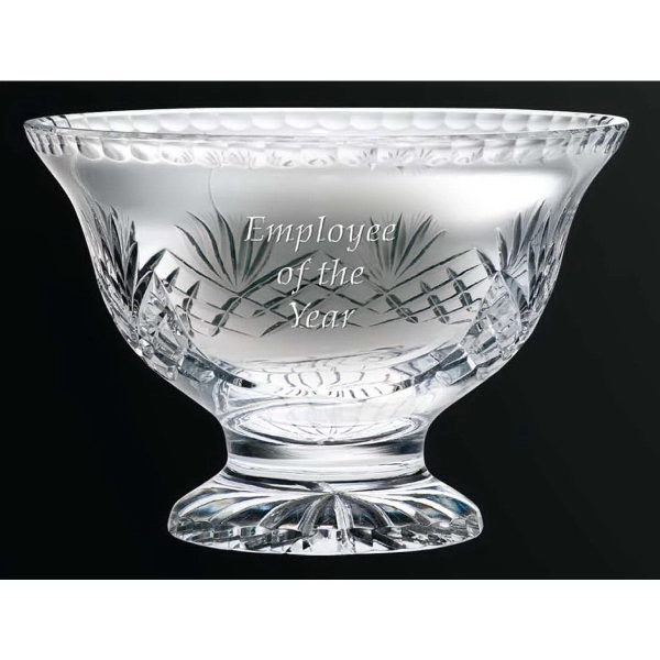 Lead crystal pedestal bowl award  with wheat design and short... from ASI 65153 Kirk & Matz LTD / Swatkins
