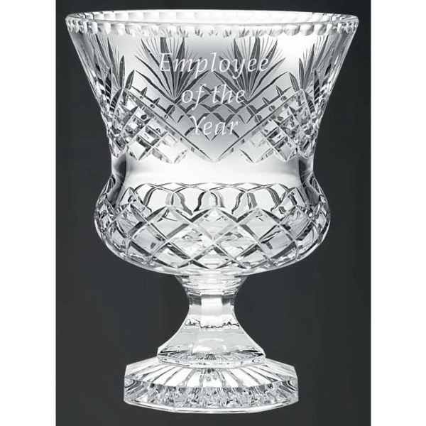 Heavy 24% lead cut crystal award vase.... from ASI 65153 Kirk & Matz LTD / Swatkins
