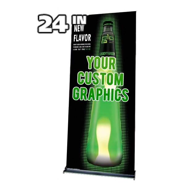 24" x 85" retractable banner stand with flat graphic.... from ASI 30442 Above & Beyond Advertising Products / PromoAdLine