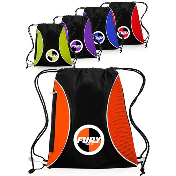 Non-woven zipper side drawstring backpack... from ASI 39552 BEL Promo