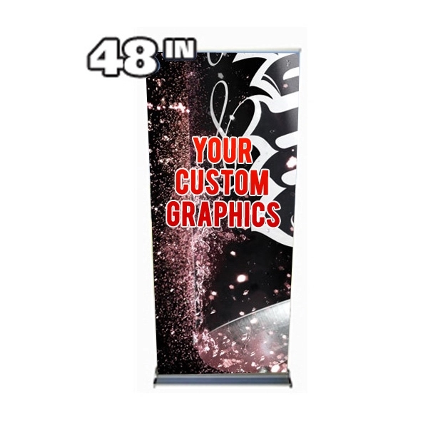Retractable banner stand with 48" x 90" graphic.... from ASI 30442 Above & Beyond Advertising Products / PromoAdLine