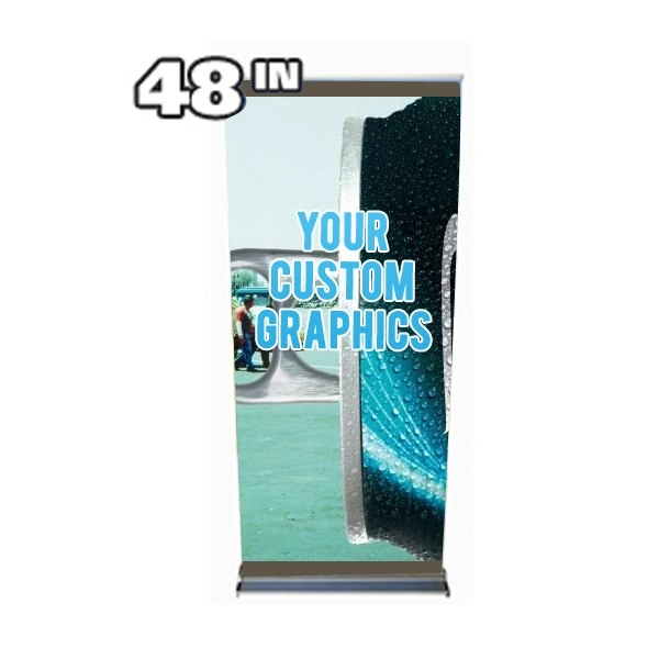 Retractable banner stand with 48" x 90" graphic.... from ASI 30442 Above & Beyond Advertising Products / PromoAdLine