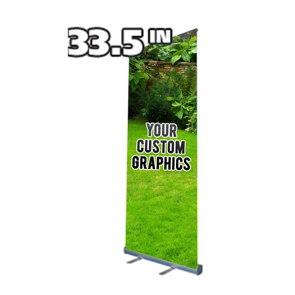 33.5" x 80" Econo roll-up promotional banner stand.... from ASI 30442 Above & Beyond Advertising Products / PromoAdLine