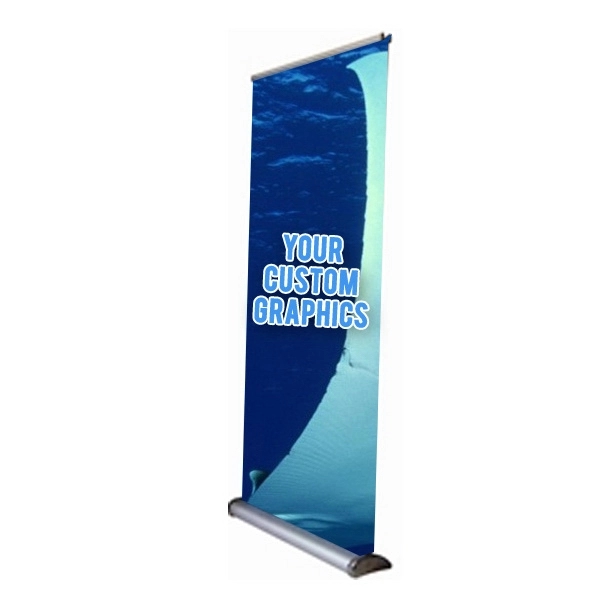 Promotional banner kit with an 80" double-sided banner, stand, pole support,... from ASI 30442 Above & Beyond Advertising Products / PromoAdLine