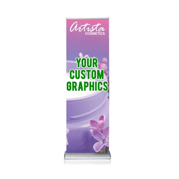 24" x 74" retractable banner stand with graphics.... from ASI 30442 Above & Beyond Advertising Products / PromoAdLine