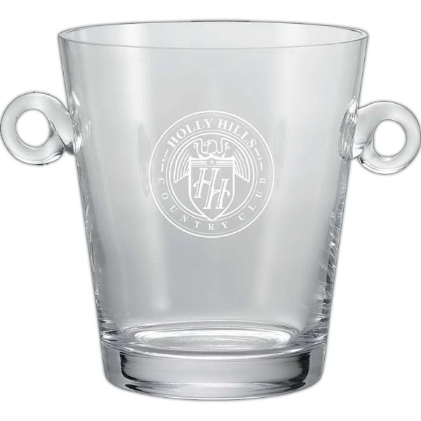 Lead free crystal ice bucket award with round handles.... from ASI 65153 Kirk & Matz LTD / Swatkins