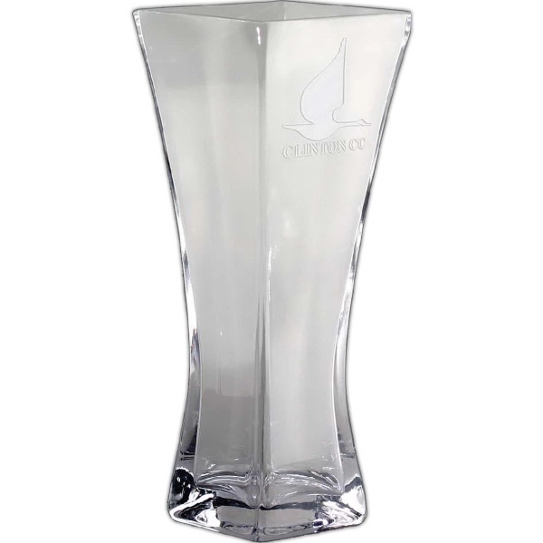 Lead free clear square top crystal vase award. Ideal for engraving.... from ASI 65153 Kirk & Matz LTD / Swatkins