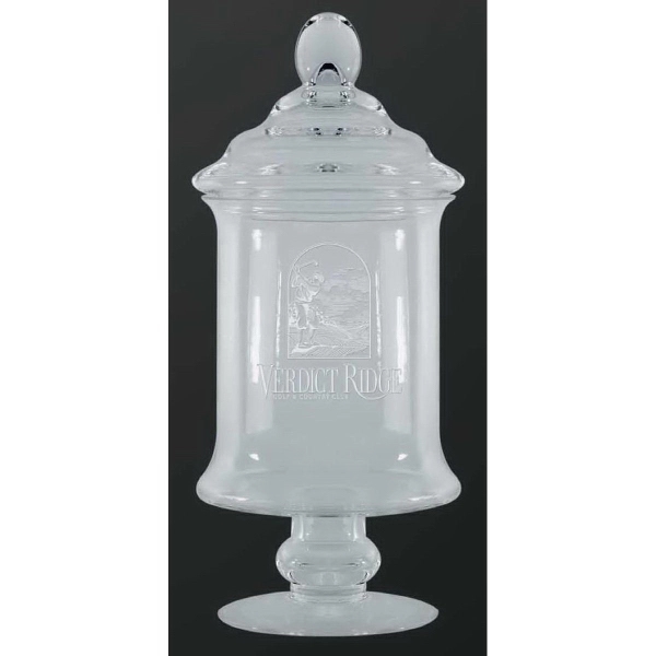 Lead free. Substantial crystal trophy award jar with lid.... from ASI 65153 Kirk & Matz LTD / Swatkins