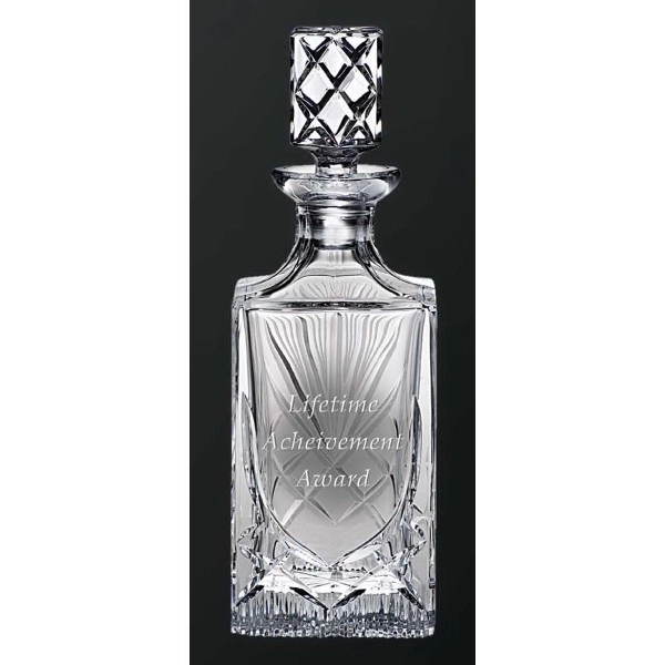 Square lead crystal decanter with diamond cut top.... from ASI 65153 Kirk & Matz LTD / Swatkins