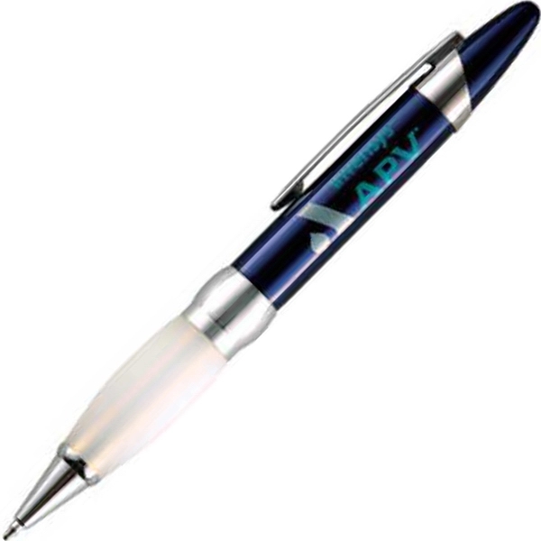 Heavy brass twist-action ballpoint pen with a frosted comfort rubber grip.... from ASI 68190 Lungsal / Lungsal