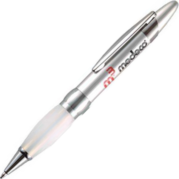 Heavy brass twist-action ballpoint pen with a frosted comfort rubber grip.... from ASI 68190 Lungsal / Lungsal