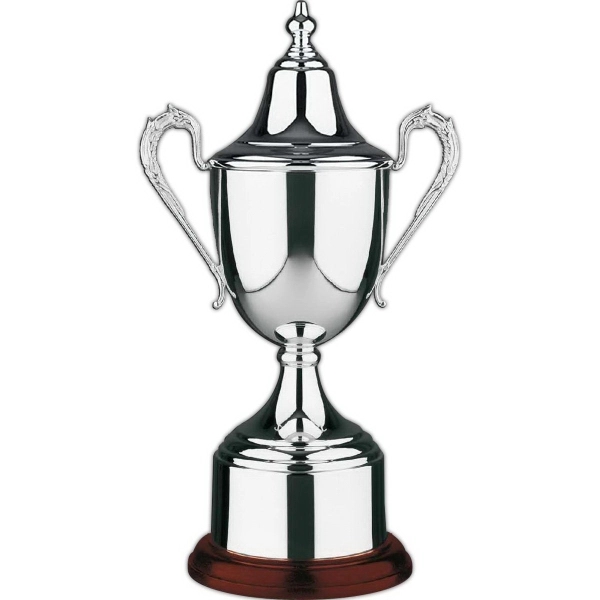 Fully engraveable silver plated award cup with integral plinth bands on... from ASI 65153 Kirk & Matz LTD / Swatkins
