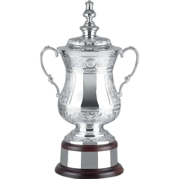 Supreme trophy award cup. Silver plated loving cup trophy with 2... from ASI 65153 Kirk & Matz LTD / Swatkins