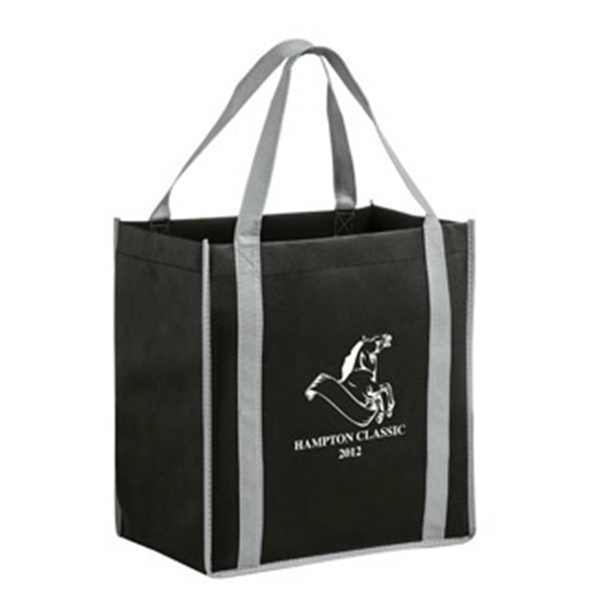 12" x 8" x 13" non-woven polypropylene two-tone tote with gusset,... from ASI 35290 American Ad Bag Co