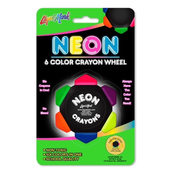 1 Pack Neon Crayo-Craze Six Color Crayon Wheel in Blister Card... from ASI 67675 Liqui-Mark Corp