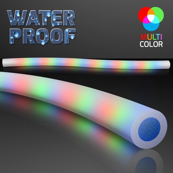 Enjoy Night Swims Floating on Light Up Pool Noodle Float for... from ASI 34194 ALightPromos / Alight Promotional Products