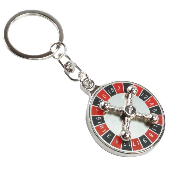 Miniature metal vegas style roulette spinning wheel keychain.... from ASI 31517 Admart Products / Admart Line