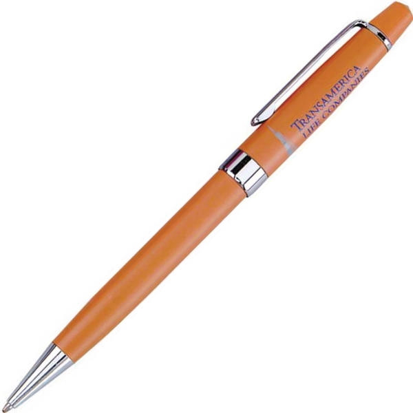 Vibrant fashion colored ballpoint pen with a chrome-plated clip and accents.... from ASI 68190 Lungsal / Lungsal
