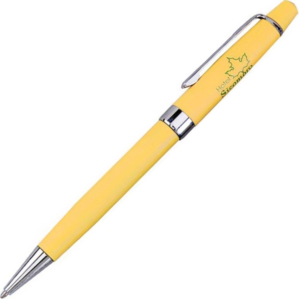 Vibrant fashion colored ballpoint pen with a chrome-plated clip and accents.... from ASI 68190 Lungsal / Lungsal