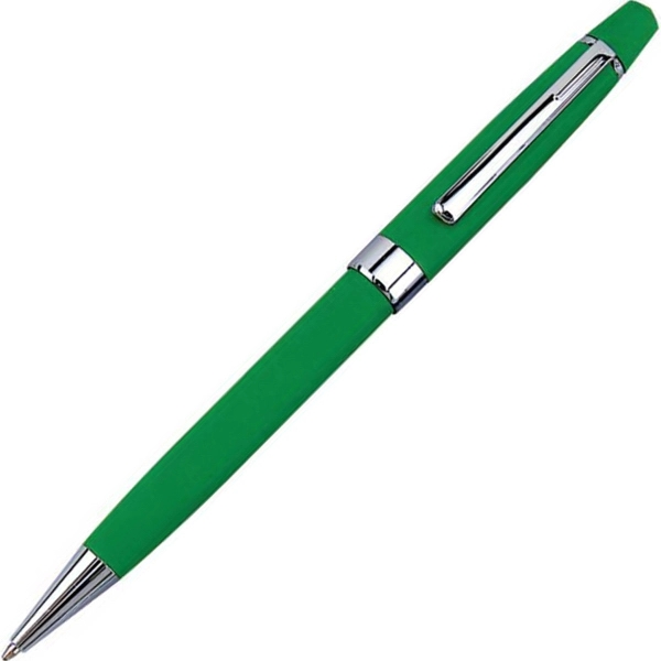 Vibrant fashion colored ballpoint pen with a chrome-plated clip and accents.... from ASI 68190 Lungsal / Lungsal