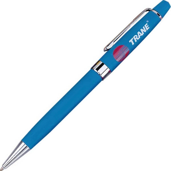 Vibrant fashion colored ballpoint pen with a chrome-plated clip and accents.... from ASI 68190 Lungsal / Lungsal