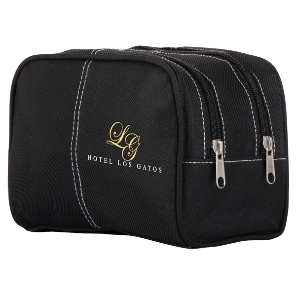 Two compartment cosmetic bag with zipper.... from ASI 42920 Busrel Inc